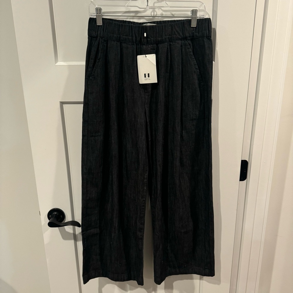 NWT Beatriz Furest Walter Denim Black Wide-Leg Trousers made in Spain - Picture 4 of 13